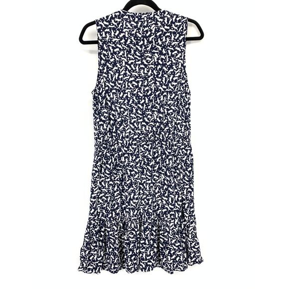 Gap Factory A-Line Dress Womens Size Medium Sleeveless Cat Print Navy White - Picture 2 of 6